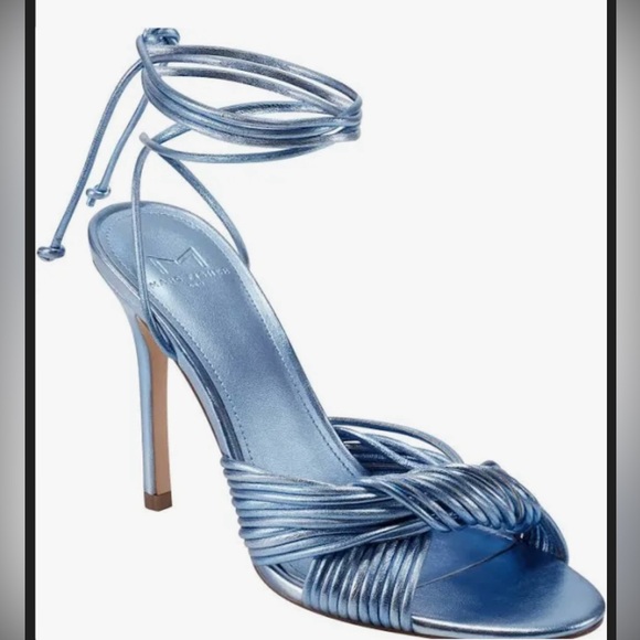 BRAND NEW Marc Fisher Brista Ankle Wrap Heeled Sandal- Light Blue Sz 7.5 - Picture 2 of 5